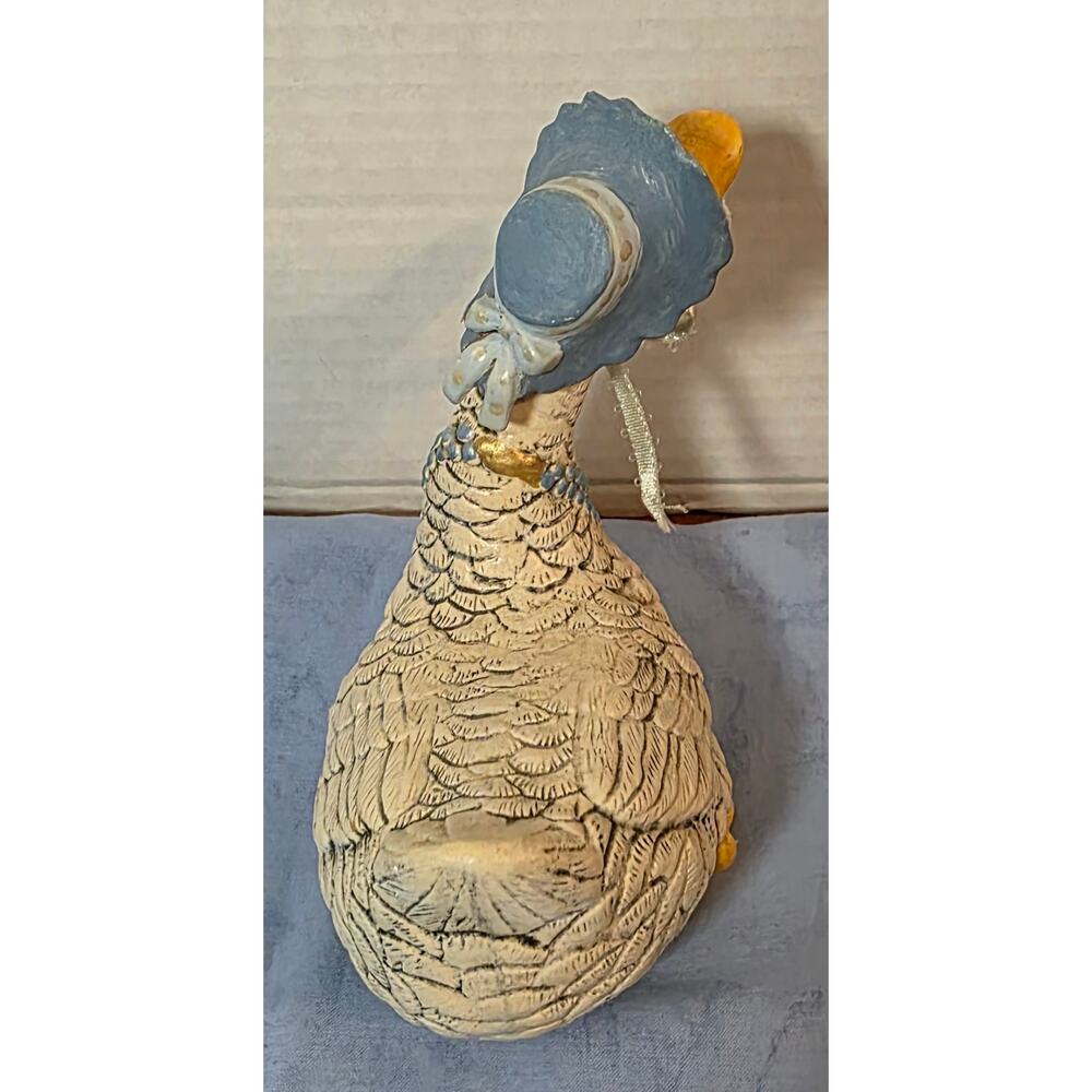 Vintage 1987 Ceramic Goose Figurines Pair Cowboy Bonnet Country Farmhouse - Picture 13 of 16